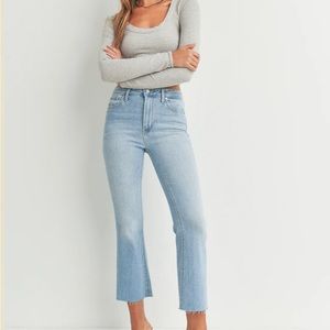 Just Black Denim- cropped demi flare jeans